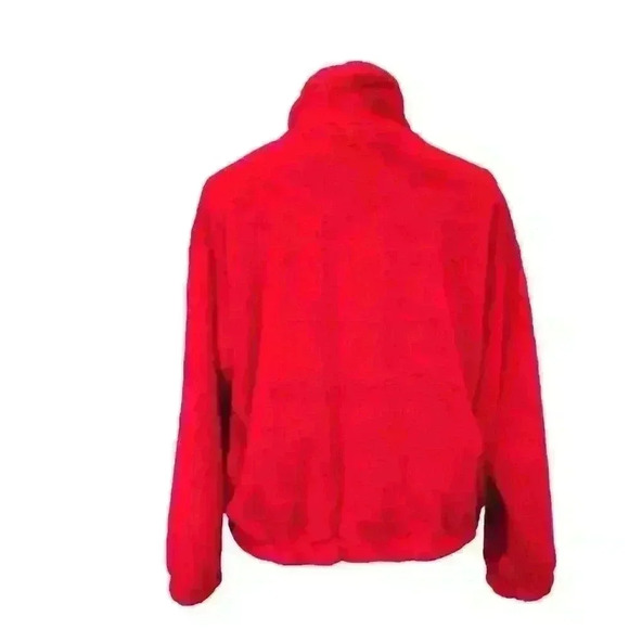 Paper Crane Plush Red Zip Up Jacket Drawstring Waist Size Medium - Picture 5 of 9